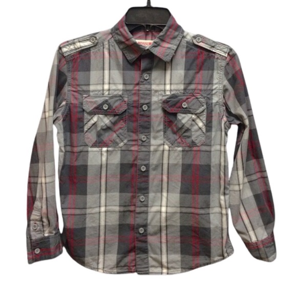 Mossimo Boy's Plaid Style Long Sleeve Button Down Shirt - Picture 1 of 3